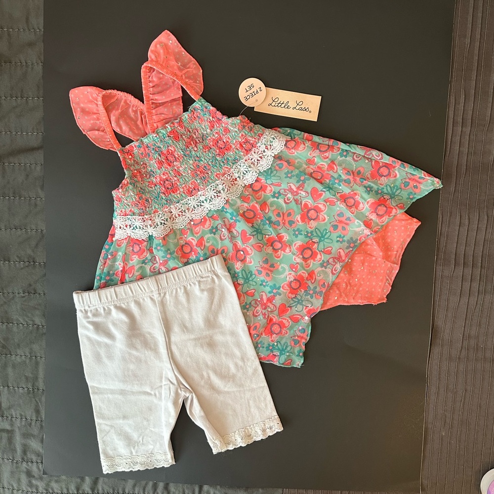 SOLD! #0800 Little Lass Outfit 2pc Shirt & Short Set